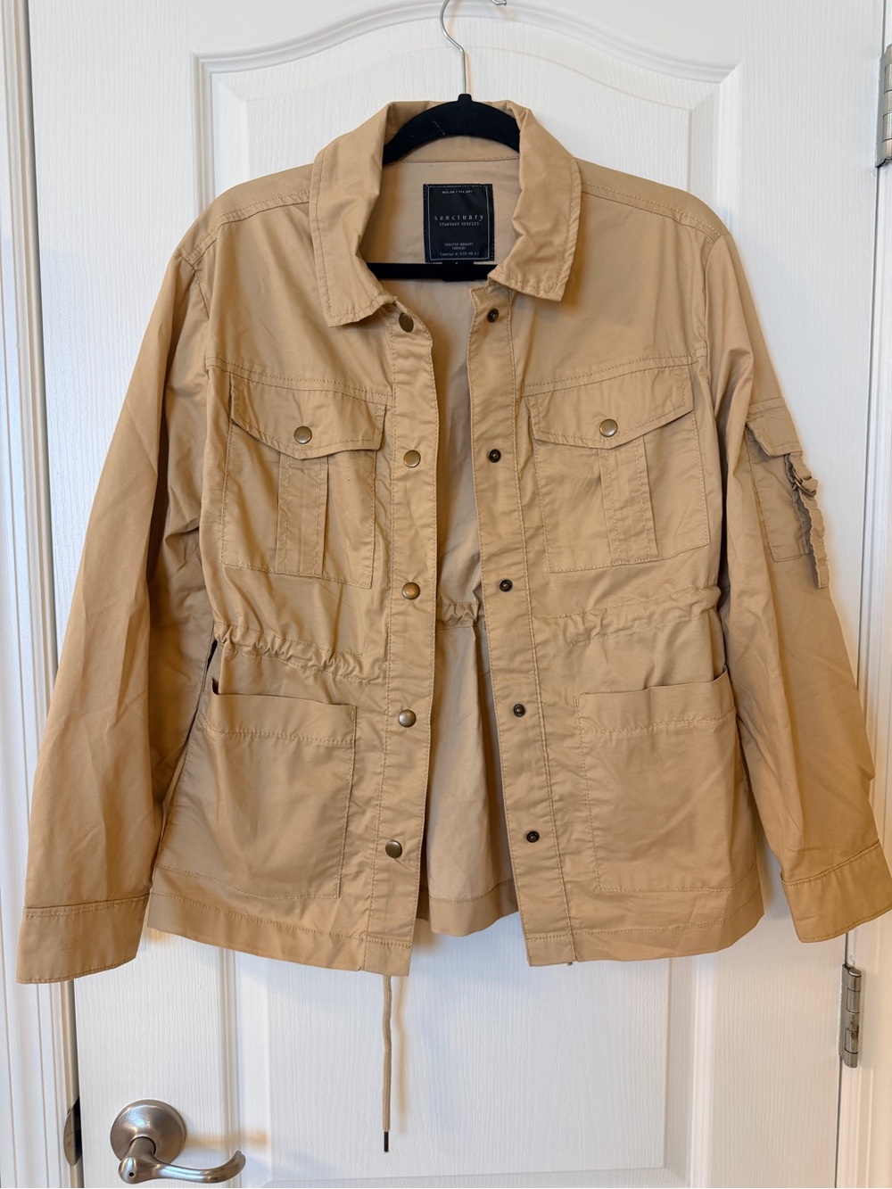 NWOT Sanctuary Beige Drawstring Utility Jacket -C-